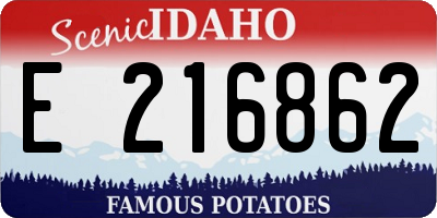 ID license plate E216862