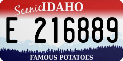 ID license plate E216889
