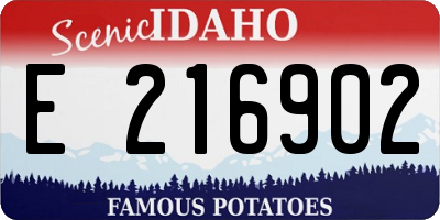 ID license plate E216902