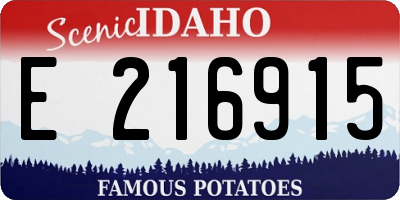 ID license plate E216915