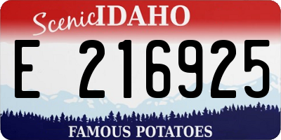 ID license plate E216925