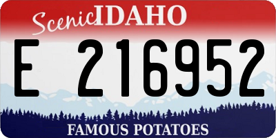 ID license plate E216952