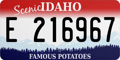 ID license plate E216967