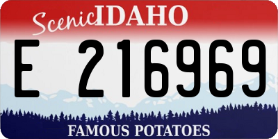 ID license plate E216969