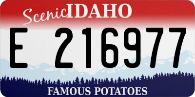 ID license plate E216977