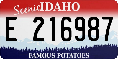 ID license plate E216987