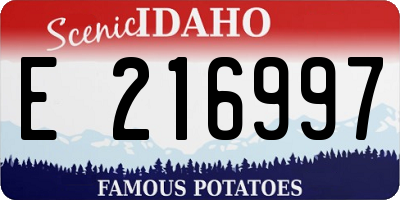 ID license plate E216997