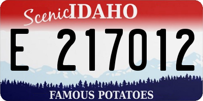 ID license plate E217012