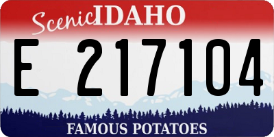 ID license plate E217104