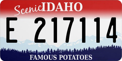 ID license plate E217114