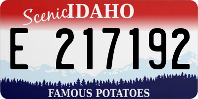 ID license plate E217192
