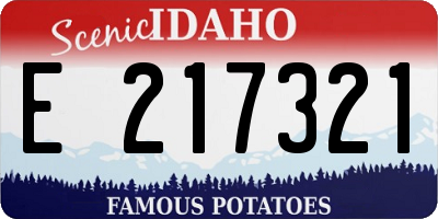 ID license plate E217321