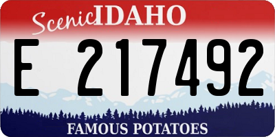 ID license plate E217492