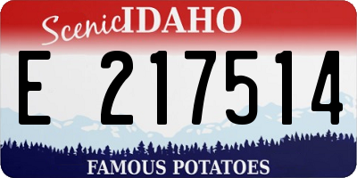 ID license plate E217514