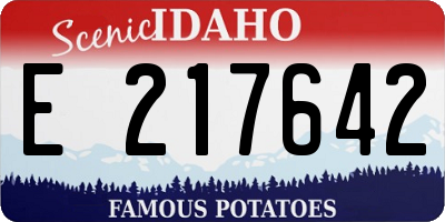 ID license plate E217642