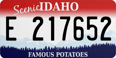ID license plate E217652