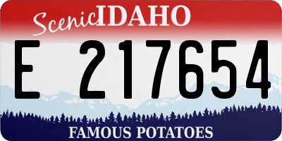 ID license plate E217654