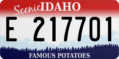 ID license plate E217701