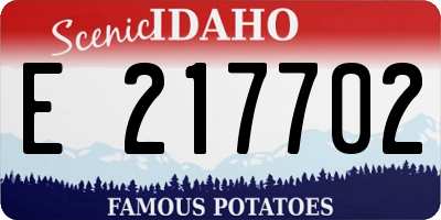 ID license plate E217702