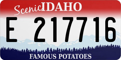 ID license plate E217716