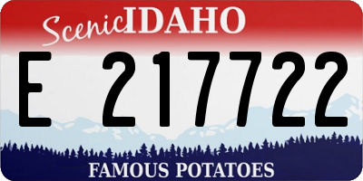 ID license plate E217722