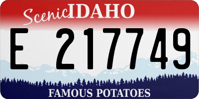 ID license plate E217749