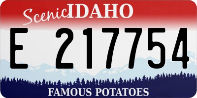 ID license plate E217754