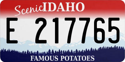 ID license plate E217765