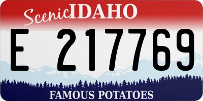 ID license plate E217769