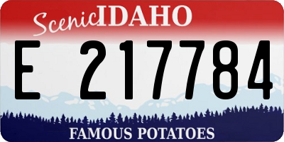 ID license plate E217784