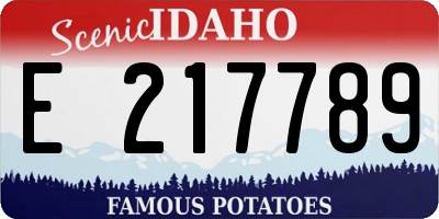 ID license plate E217789