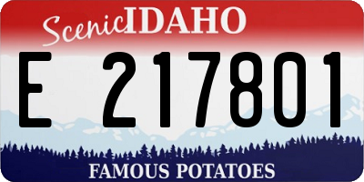 ID license plate E217801