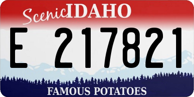 ID license plate E217821
