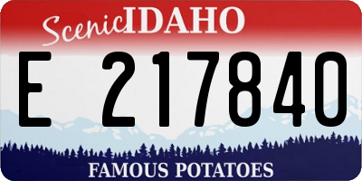 ID license plate E217840