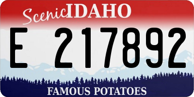 ID license plate E217892