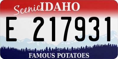 ID license plate E217931