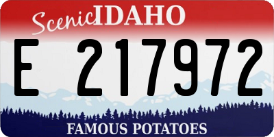 ID license plate E217972