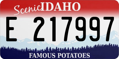 ID license plate E217997