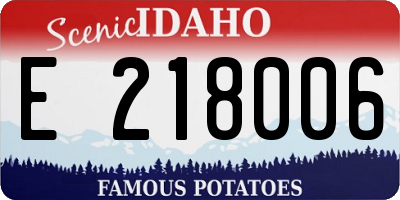ID license plate E218006