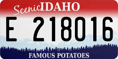 ID license plate E218016