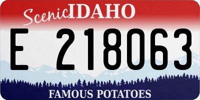 ID license plate E218063