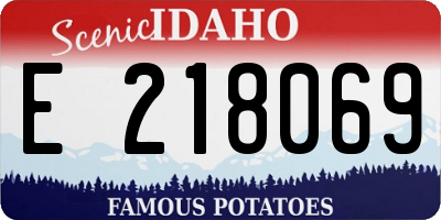 ID license plate E218069