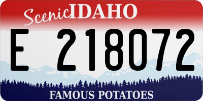 ID license plate E218072