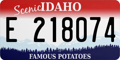 ID license plate E218074