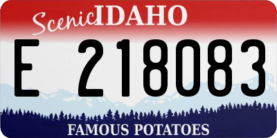 ID license plate E218083