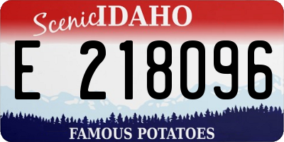 ID license plate E218096