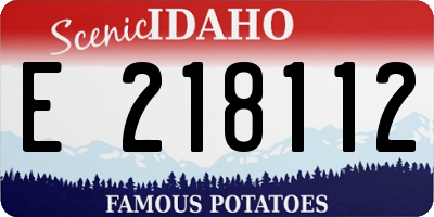 ID license plate E218112