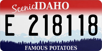 ID license plate E218118