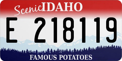 ID license plate E218119