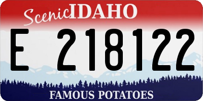 ID license plate E218122